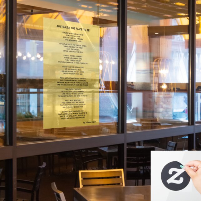 Autocollant Pour Fenêtre L'Australie, l'endroit où se fermer les fenêtres (Fenêtre du restaurant)