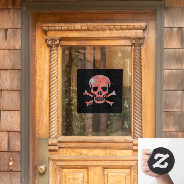 Autocollant Pour Fenêtre Lava Crâne noir sq fenêtre agrafe avant (Porte d'accueil)