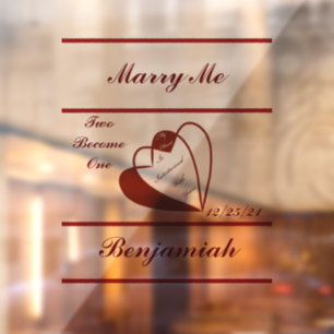 Autocollant Pour Fenêtre LavishlySur Rouge Deux Devenir Un Coeur Épouser M