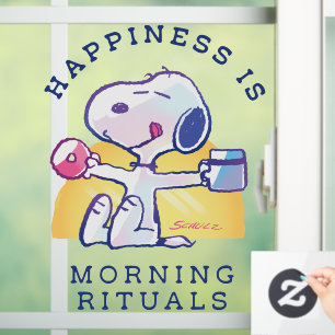 Autocollant Pour Fenêtre Le bonheur, c'est les rituels du matin