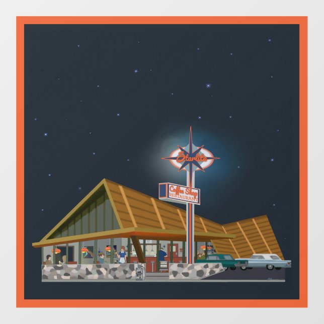 Autocollant Pour Fenêtre Le Café Starlite (Feuille)