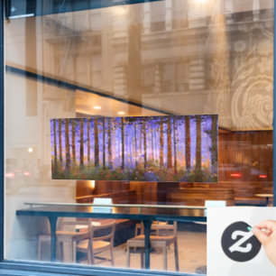 Autocollant Pour Fenêtre Le chemin secret du cerf - Paysage boisé étendu