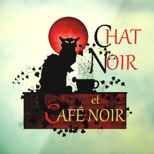 Autocollant Pour Fenêtre Le Conversation Noir et Café Noir