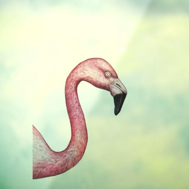 Autocollant Pour Fenêtre Le Flamant rose (Feuille 3)