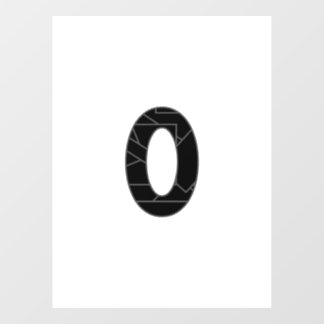 Autocollant Pour Fenêtre Le nombre zéro (0) en noir