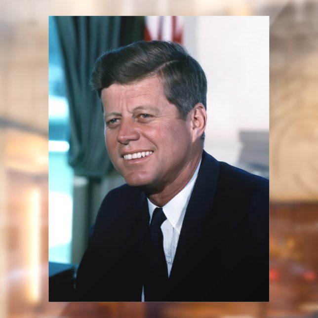 Autocollant Pour Fenêtre Le président américain John F. Kennedy au bureau o (Feuille 2)