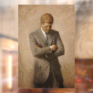Autocollant Pour Fenêtre Le président américain John Kennedy Portrait peint