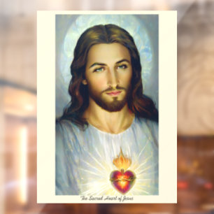 Autocollant Pour Fenêtre Le Sacré Coeur de Jésus