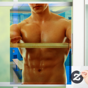 Autocollant Pour Fenêtre Le SlipperyJoe's homme musclé torse nu abs poitrin