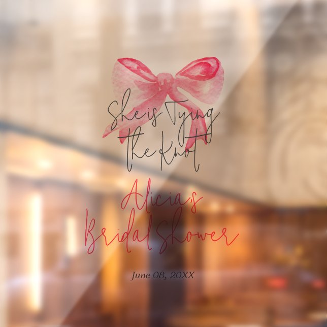 Autocollant Pour Fenêtre L'élégant Nœud Rose Fête de Mariage (Feuille 2)