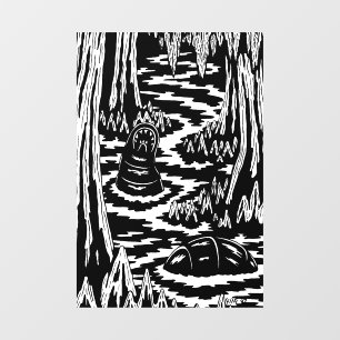 Autocollant Pour Fenêtre Les Choses Dans Le Marais L'Art D'Horreur