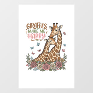 Autocollant Pour Fenêtre Les girafes me rendent heureux, design de chemise 