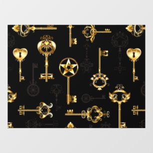 Autocollant Pour Fenêtre Les Patters de Seamless avec Golden Keys