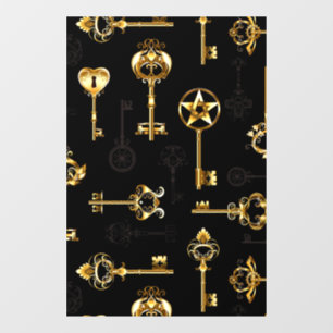 Autocollant Pour Fenêtre Les Patters de Seamless avec Golden Keys
