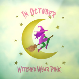 Autocollant Pour Fenêtre Les Sorcières Portent Rose En Octobre Thunder_Cove