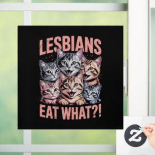Autocollant Pour Fenêtre Lesbiennes Mangent Quoi Drôle Chat Lesbienne Fiert