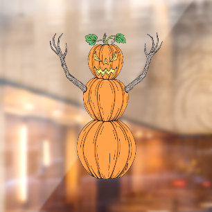 Autocollant Pour Fenêtre L'homme de citrouille Art d'Halloween