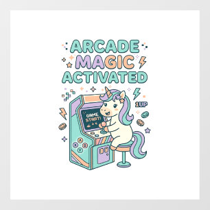 Autocollant Pour Fenêtre Licorne Arcade Magie Activée Produit Tendance Grap