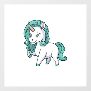 Autocollant Pour Fenêtre Licorne avec Crinière d'Essence Mignon Design de L