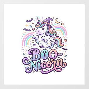 Autocollant Pour Fenêtre Licorne Boo-licorne Vecteur Premium Conception Vec