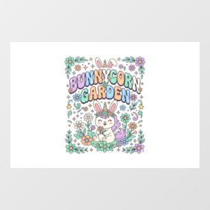 Autocollant Pour Fenêtre Licorne Bunnycorn Jardin Kawaii Typographie Design