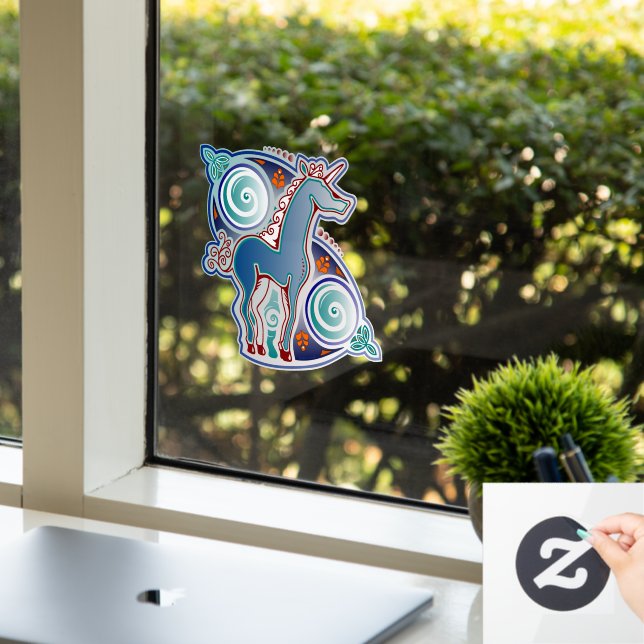Autocollant Pour Fenêtre Licorne celtique (Bureau)