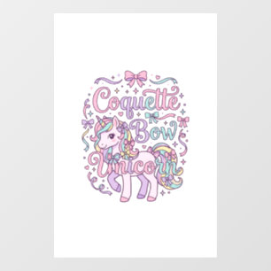 Autocollant Pour Fenêtre Licorne Coquette Bow Licorne Mignon Graphique T Pa