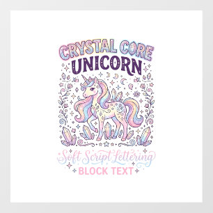 Autocollant Pour Fenêtre Licorne Crystal Core Licorne Adorable Vector Desig