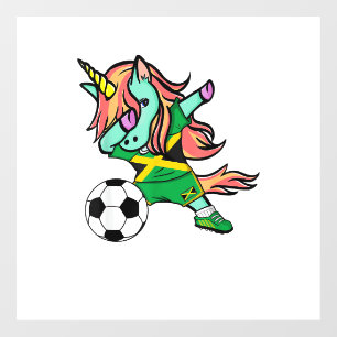 Autocollant Pour Fenêtre Licorne Dab Jamaïque Maillot de Foot Jamaïcain Foo