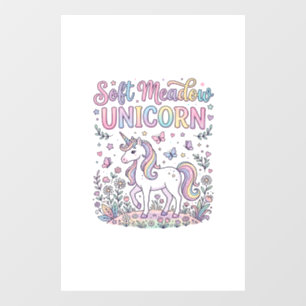 Autocollant Pour Fenêtre Licorne Douce Prairie Licorne Adorable Conception
