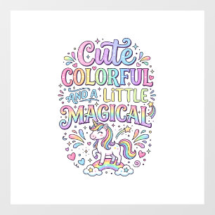 Autocollant Pour Fenêtre Licorne Mignonne Colorée et un Peu Magique Origina