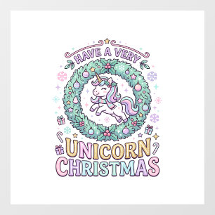Autocollant Pour Fenêtre Licorne ont un très Noël Licorne Gras Typogra