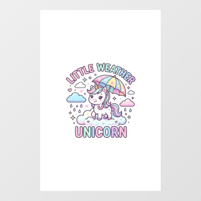 Autocollant Pour Fenêtre Licorne Petit Temps Licorne Conception Graphique B (Feuille)