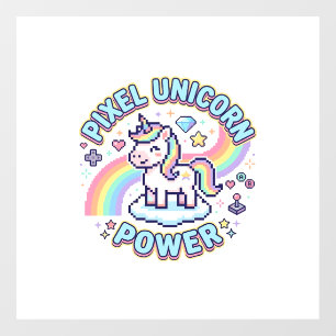 Autocollant Pour Fenêtre Licorne Pixel Licorne Puissance Conception Graphiq