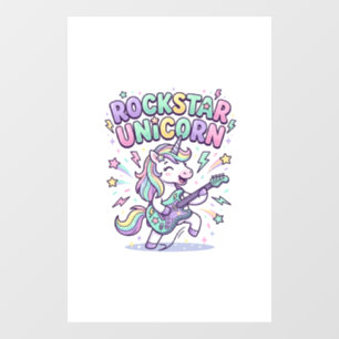Autocollant Pour Fenêtre Licorne Rockstar Licorne Charmant Vêtements Graphi