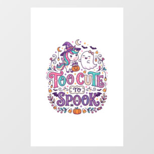 Autocollant Pour Fenêtre Licorne trop mignonne pour effrayer l'art coloré d