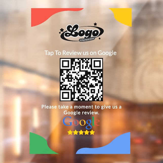 Autocollant Pour Fenêtre Lien de code QR Google Review (Feuille 2)