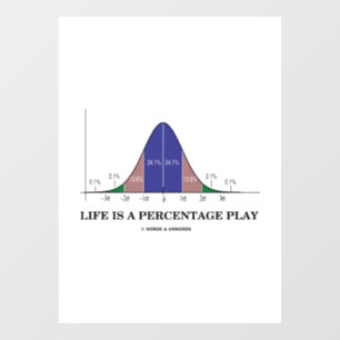 Autocollant Pour Fenêtre Life Is A Percentage Play Bell Curve Stats