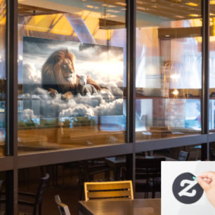 Autocollant Pour Fenêtre Lion et agneau clouer la fenêtre