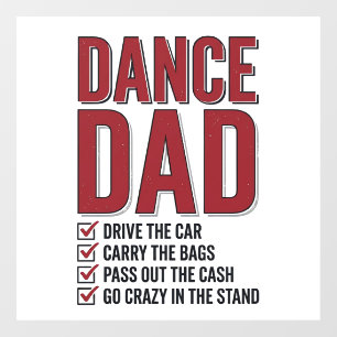Autocollant Pour Fenêtre Liste de contrôle Dance Dad Design de gravure vint