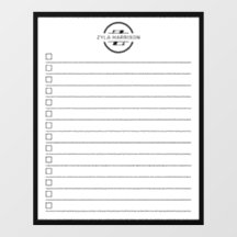 Liste de tâches à faire avec monogramme noir et bl