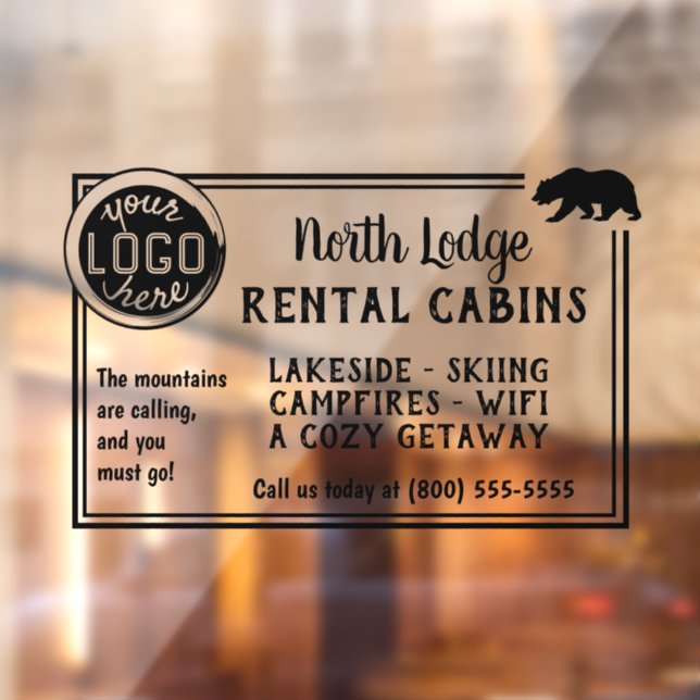 Autocollant Pour Fenêtre Location de vacances cabine Logo personnalisé Publ (Feuille 2)