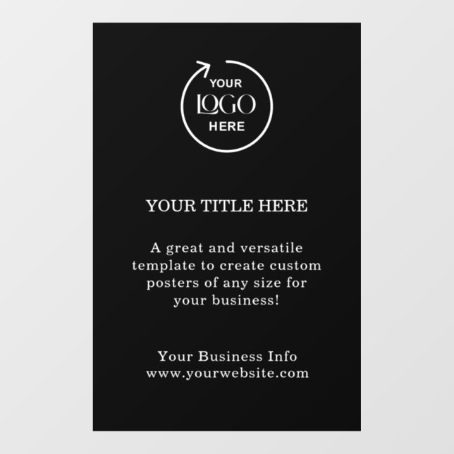 Autocollant Pour Fenêtre Logo Black Business | Promotionnel minimal moderne (Feuille)