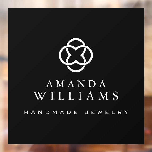 Autocollant Pour Fenêtre Logo Clover Moderne Luxe Boutique Noir (Feuille 2)