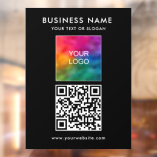 Autocollant Pour Fenêtre Logo Code QR Moderne Simple Modèle Vertical