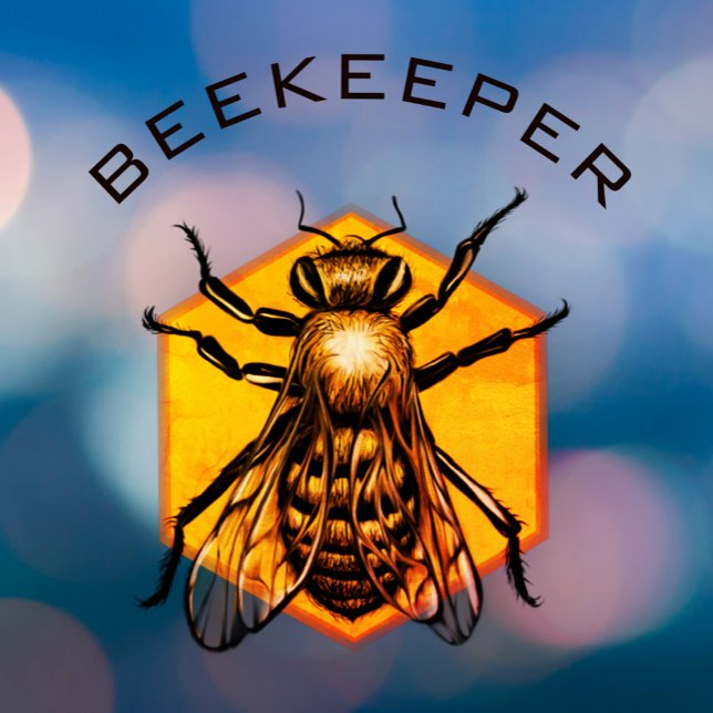 Autocollant Pour Fenêtre Logo de beekeeping personnalisable abeille miel ja (Créateur téléchargé)