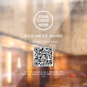 Autocollant Pour Fenêtre Logo de code QR de nom d'entreprise moderne profes