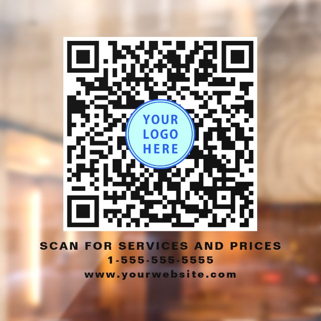 Autocollant Pour Fenêtre Logo de code QR d'entreprise (Feuille 2)
