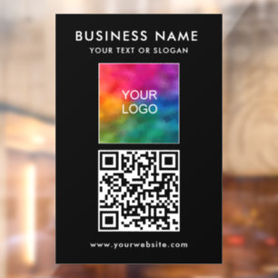 Autocollant Pour Fenêtre Logo de code QR Modèle vertical minimaliste modern