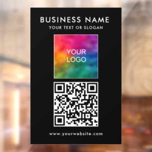 Autocollant Pour Fenêtre Logo de code QR Moderne Minimaliste Simple Modèle